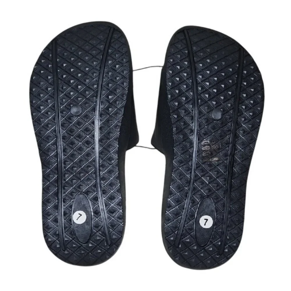 Werk Dancewear Logo Black Slide Sandals Size 7 New Women's Casual Beach Travel